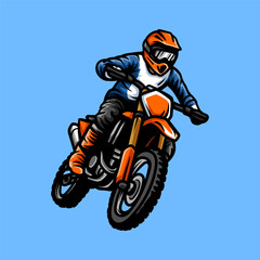 Obraz premium motocross dirtbike supermoto isolated drawing line art style sketch classic vintage design illustration