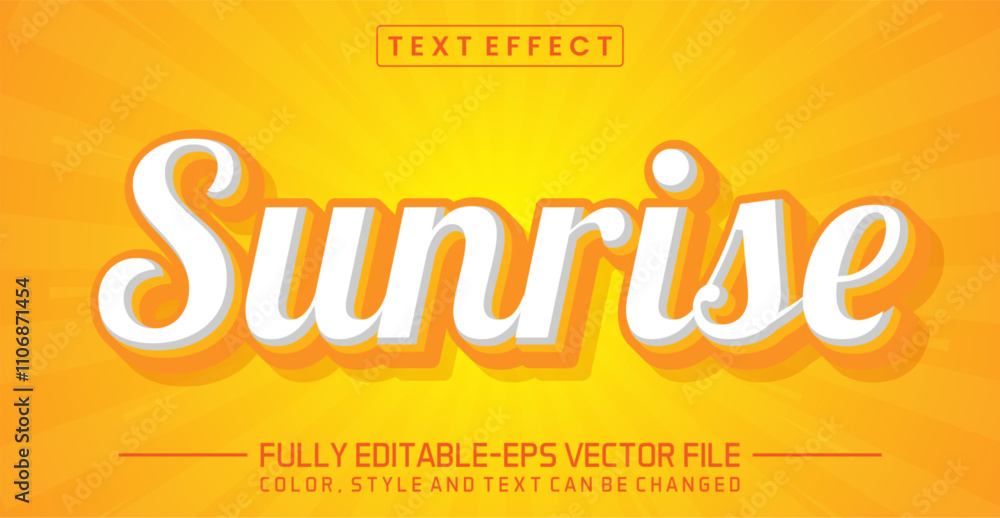 Poster sunrise font text effect editable