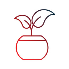 plant gradient icon with white background vector stock illustration