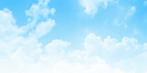 Beautiful blue sky clouds for background. White soft cloud texture on blue sky background