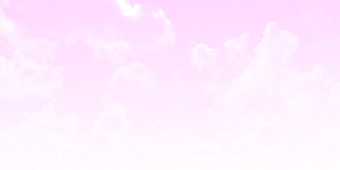 Pink sky with white clouds. Vector file