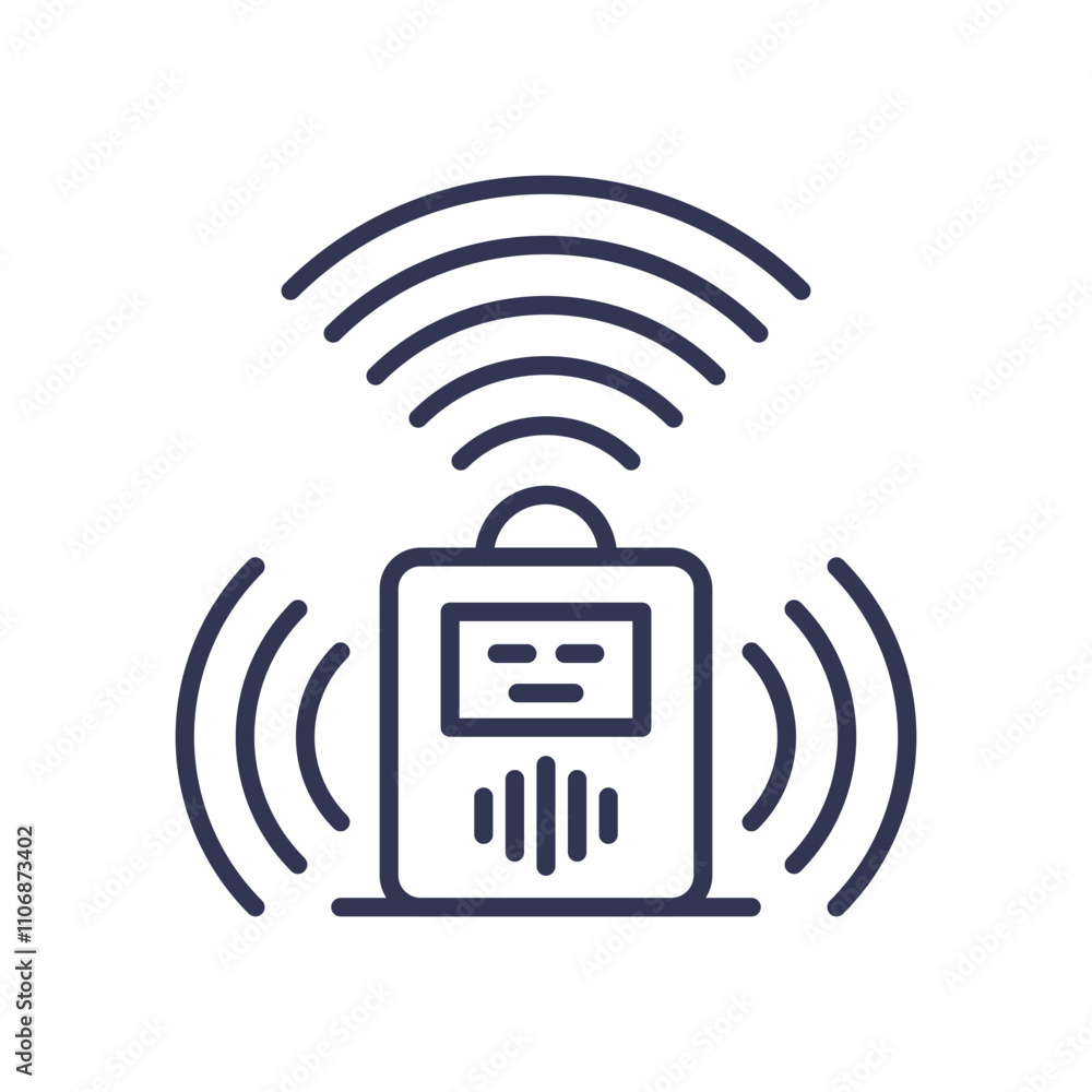 Poster sound waves emanating from a device symbolize sound masking technology.