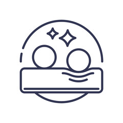 Fototapeta premium Two figures in a hot tub symbolize relaxation and support.