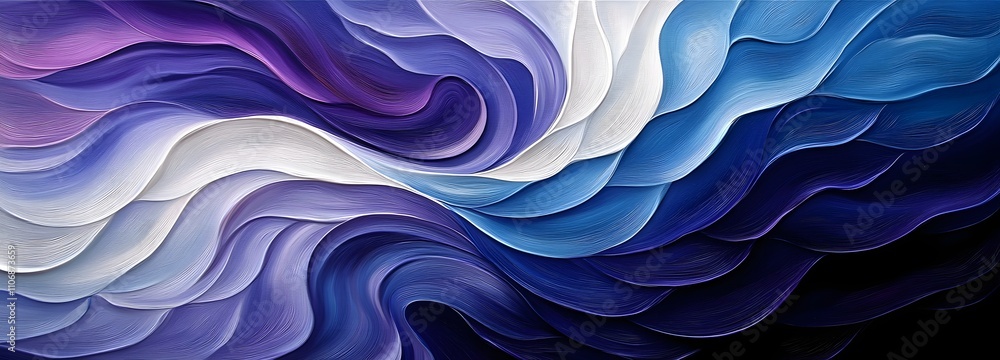 Poster a 3d modern canvas with a swirling vortex of soft gradients in blues, purples, and whites, creating 
