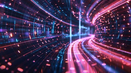 Fototapeta premium Tunnel wowing abstract background