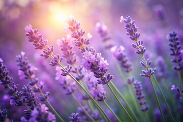 Obraz premium Dreamy Purple Floral Cluster - Closeup of Exquisite Lavender Blossoms Set Against a Serene Botanical Background, Perfect for Wedding Invitations and Floral Design Inspiration