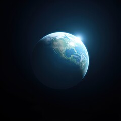 Earth from space with blue marble effect background, earth, sky