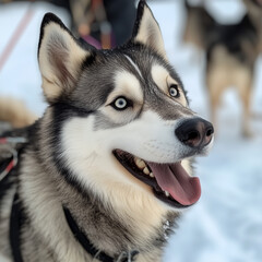 Dog sledding adventure in snowy Lapland