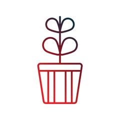 plant gradient icon with white background vector stock illustration
