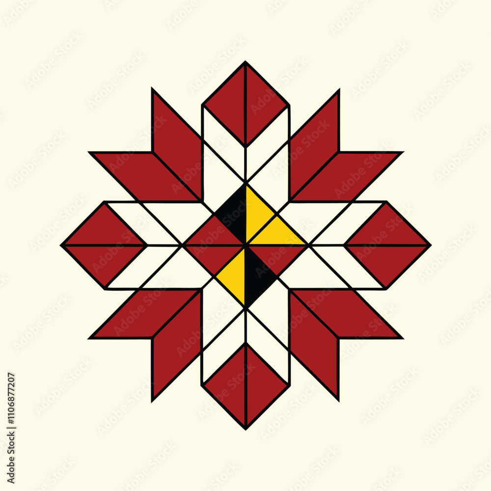 Poster a visually striking geometric starburst pattern, perfect for a variety of design projects. this vers