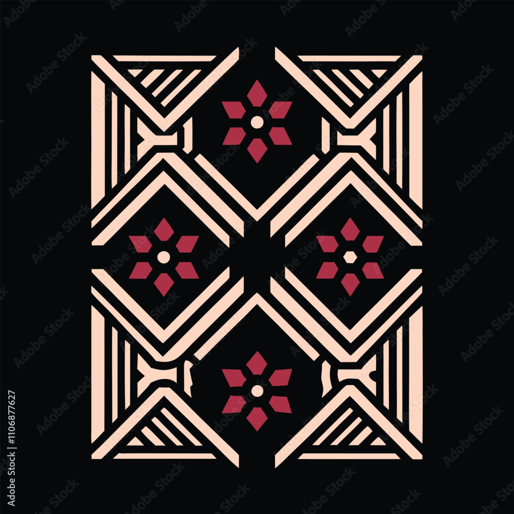 Poster a visually striking geometric starburst pattern, perfect for a variety of design projects. this vers