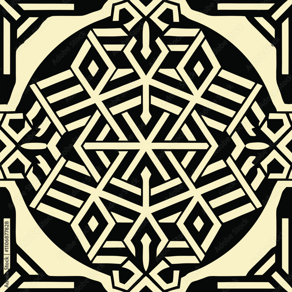 Poster a visually striking geometric starburst pattern, perfect for a variety of design projects. this vers