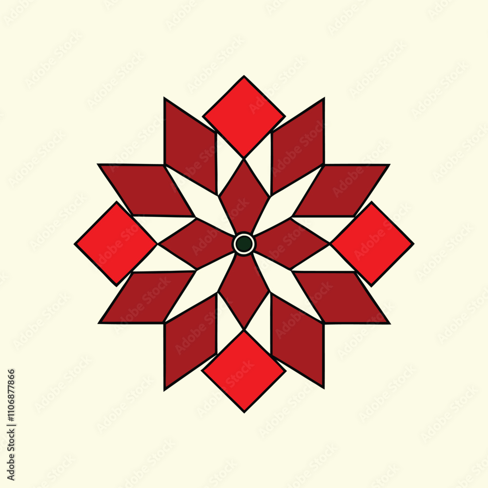 Poster a visually striking geometric starburst pattern, perfect for a variety of design projects. this vers
