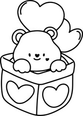 
Valentine's Day Love Cute Hand-Drawn  Coloring
