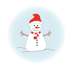 Snowman. Winter. The celebration. Christmas. New year. Vector. Illustration