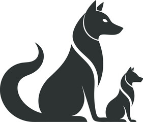Pet-Friendly Silhouette Logo - Dog and Cat Vector Art, Art & Illustration