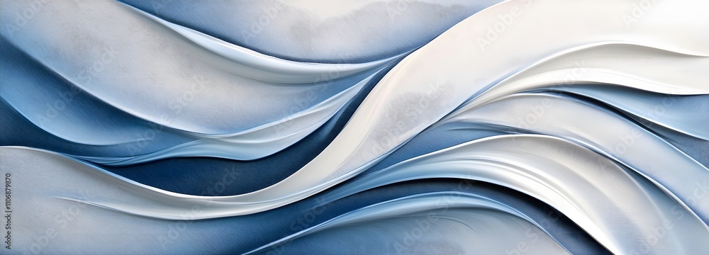 Aufkleber a 3d abstract canvas with sweeping curves and intersecting lines in soft, flowing shades of blue and
