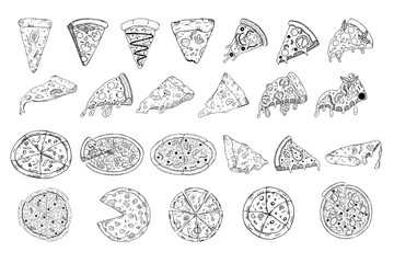 Pizza Line Drawing Set