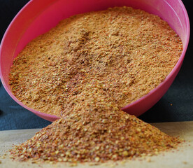 Homemade Red Chili Powder: A Fiery Blend of Freshness and Tradition, Symbolizing the Spice of Life