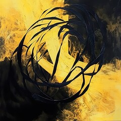 Golden Energy: An Abstract Expression of Movement and Emotion