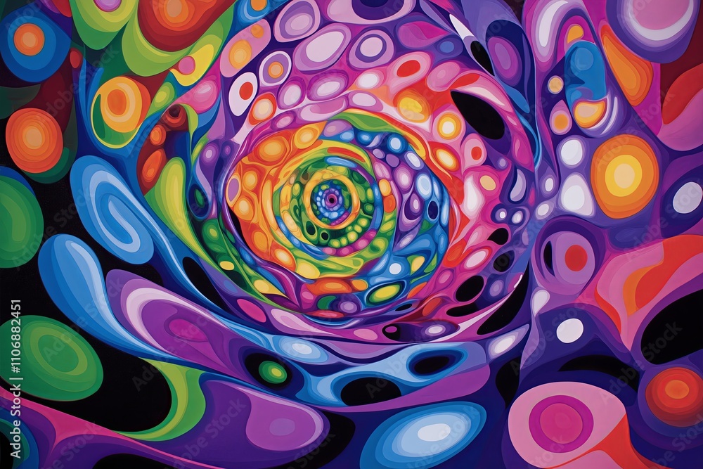 Poster A swirling vortex of vibrant colors and intricate patterns.