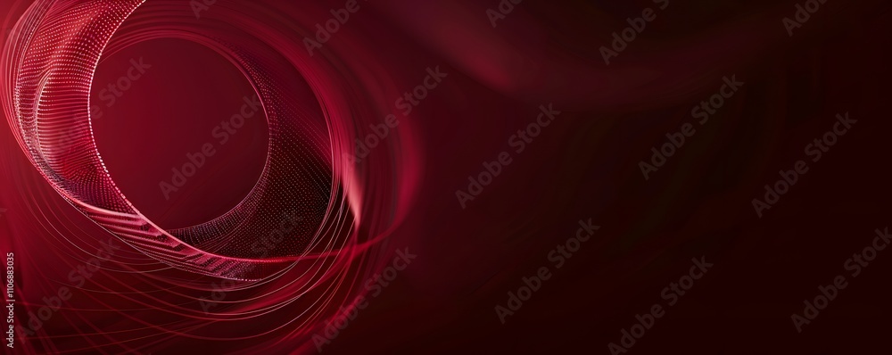 Poster abstract red swirling light lines and dots design