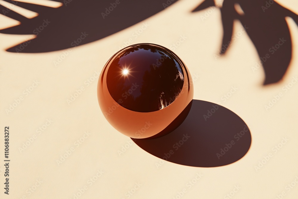 Poster a single object casting a long shadow on a plain background