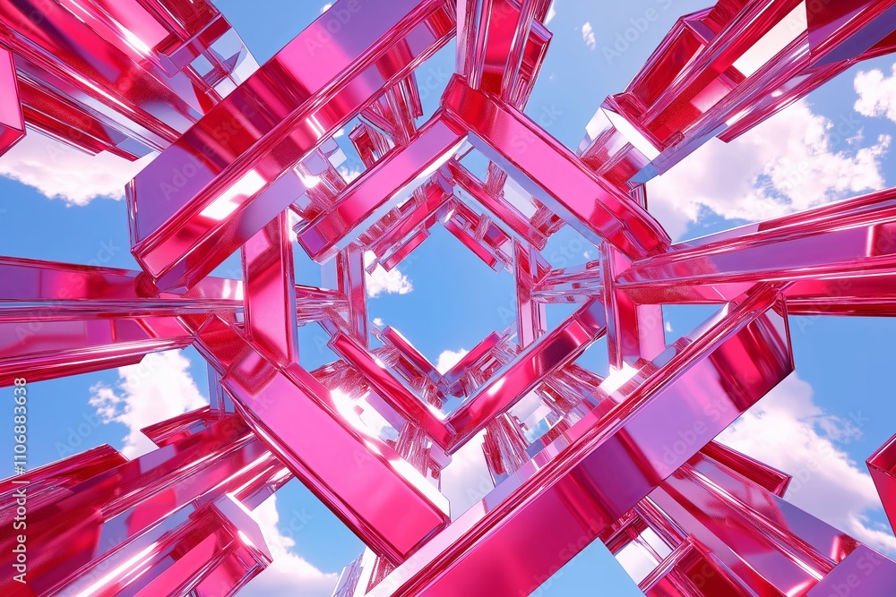 Aufkleber A photorealistic render of impossible geometric structures.