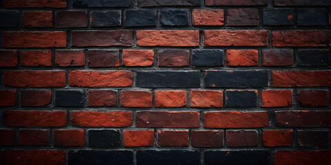 Fototapeta premium dark red and black old grunge bricks wall texture background 