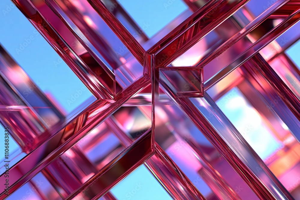 Poster A photorealistic render of impossible geometric structures.