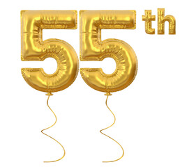 55th Anniversary Balloon Gold Number