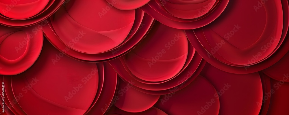 Poster abstract red curving layers design background