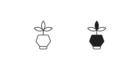 plant set icon with white background vector stock illustration