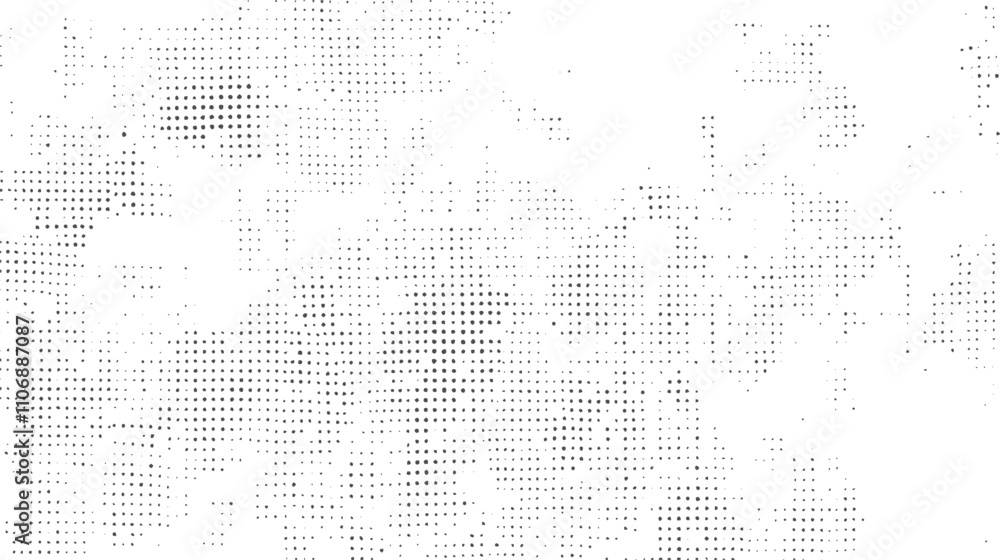 Poster grunge halftone black dost texture background. abstract halftone monochrome dotted pattern.