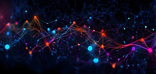 Fototapeta premium Illustration of abstract stream Artificial intelligence, Big data