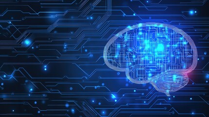 Abstract digital brain circuit board.