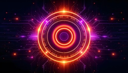 Cyber quantum computing and electronic global intelligence abstract tech background