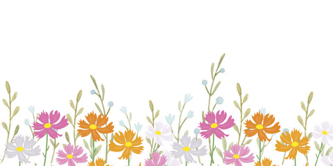 Watercolor flower frame background for wedding, birthday, card, background, invitation, wallpaper, sticker, decoration etc.