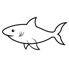 A shark vector illustration line art