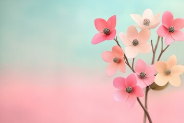Obraz premium spring floral aesthetic, soft pastel petals blend in a serene spring floral backdrop, offering a peaceful retreat into natures gentle embrace