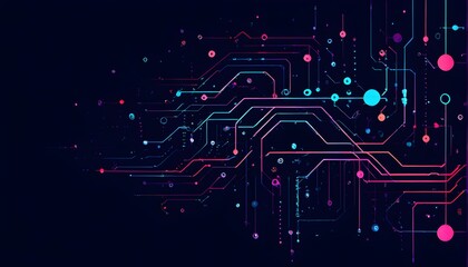 Illustration of abstract stream Artificial intelligence, Big data