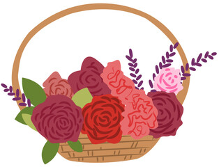 Flower arrangement in basket