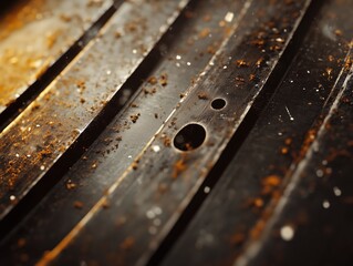 An old film reel shows scratches and dust, creating a nostalgic glow and celebrating vintage cinema. - Powered by Adobe