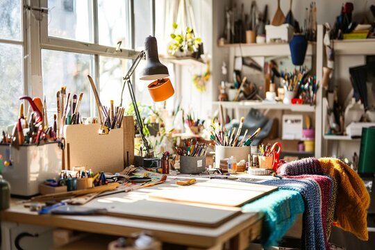 Celebrating National Craft Month, artisans immerse themselves in various creative activities such as knitting, painting, and woodworking 