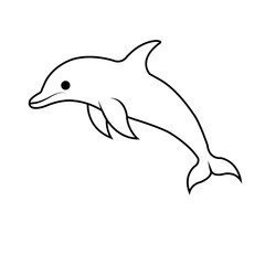 Hand drawn dolphin outline illustration