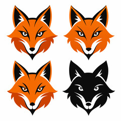 set of cartoon fox