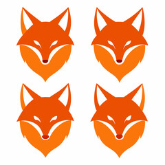 set of funny fox