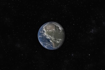 Obraz premium A breathtaking view of the Earth from the surface of the moon