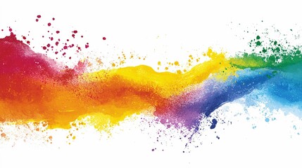 A vibrant abstract canvas features fluid brush strokes in rainbow hues, inviting contemplation of diversity and unity in art.