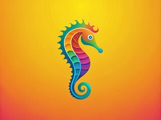 Fototapeta premium Elegant Seahorse Logo Design in Flat Style for Modern Branding and Eco-Friendly Projects with Unique Artistic Touch